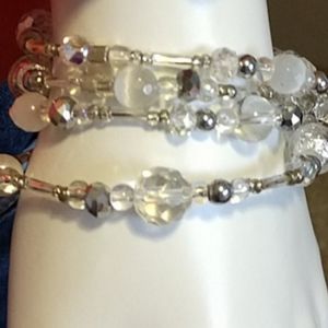 Crystal Wrap bracelet and earring set